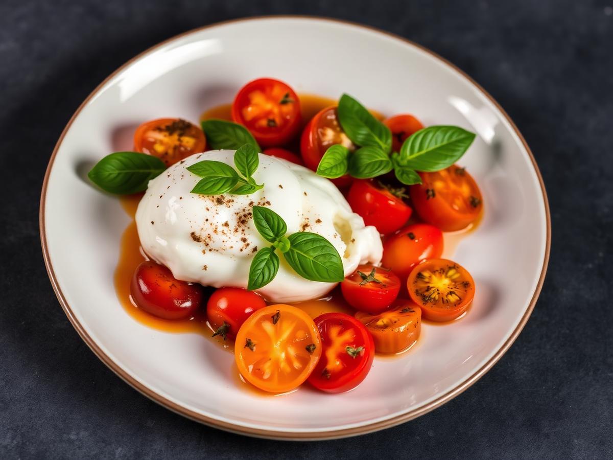 Burrata com tomates